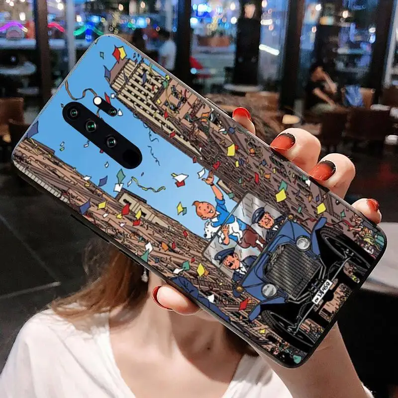 HUAGETOP Cổ Điển Pháp Hoạt Hình Những Cuộc Phiêu Lưu Của Tintin Ốp Lưng Điện Thoại Redmi Note 9 8 8T 8A 7 6 6A Đi Pro Max Redmi 9 K20 K30 xiaomi leather case design Cases For Xiaomi