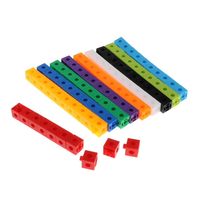 100pcs 10 Colors Multilink Linking Counting Cubes Snap Blocks Teaching Math Manipulative Kids Early Education Toy Teaching Aids 2