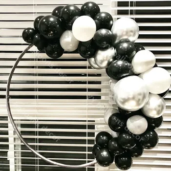 

54pcs/lot Sliver DIY Balloon Arch Kit White Black Latex Garland Balloons Baby Shower Supplies Backdrop Wedding Party Decor