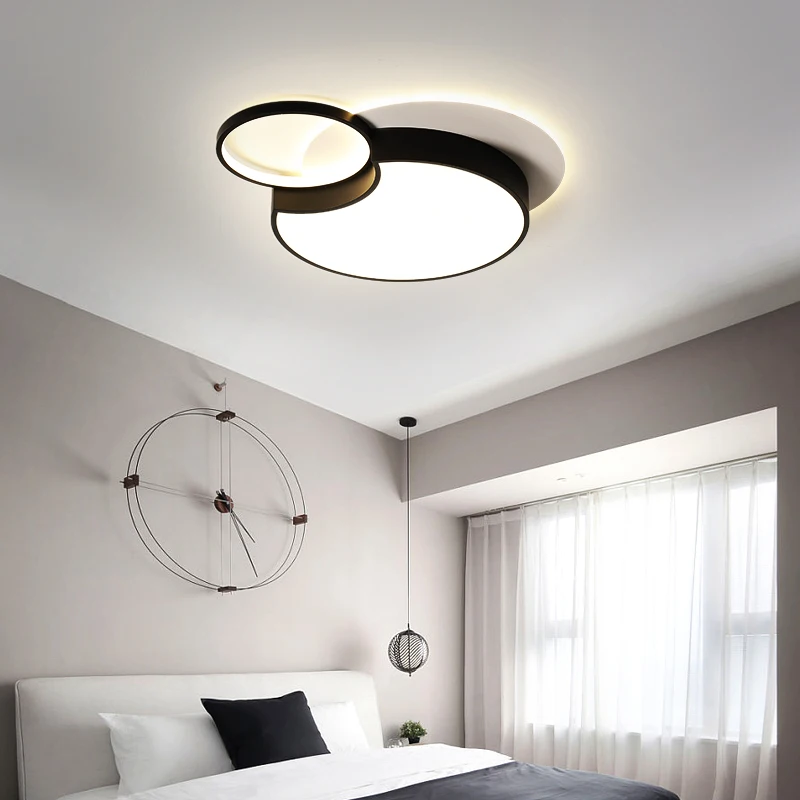 Белый и черный современный светодиодный потолочный светильник для гостиной