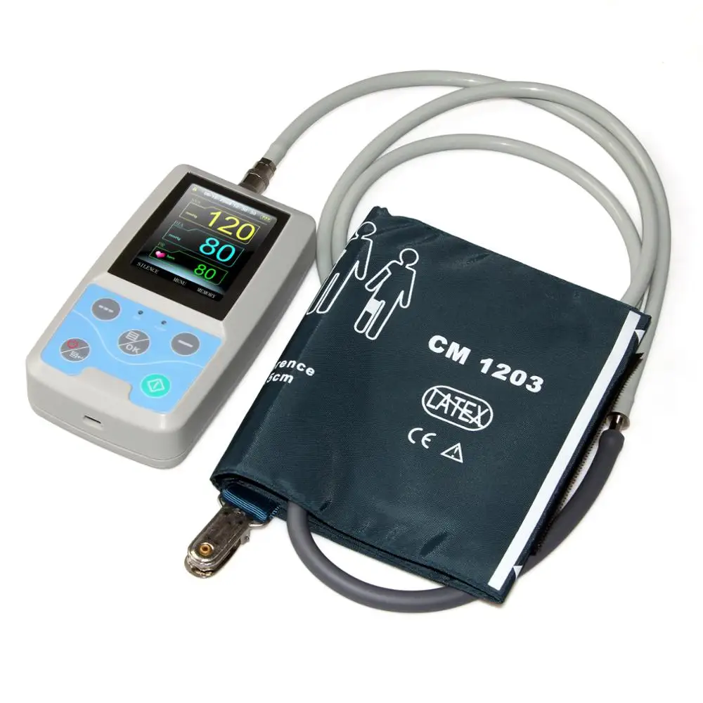 Contec PM50 Patient Monitor Blood Pressure Monitor 24H Ambulatory NIBP+ SPO2+PR Free 3 Size Cuffs blood pressure monitor blood pressure meter