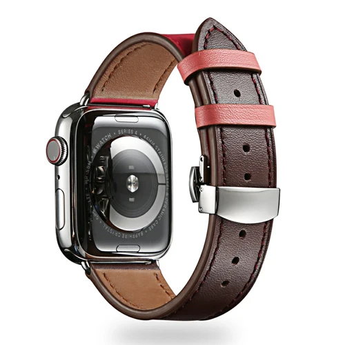 7 Бабочка Туфли с ремешком и пряжкой для наручных часов Iwatch, 4/3/2/1 ремешок для наручных часов Apple Watch, версии 3, 4 года группа 44 мм 40 мм, 42 мм, 38 мм, версия ремень из натуральной кожи браслет - Цвет ремешка: 7