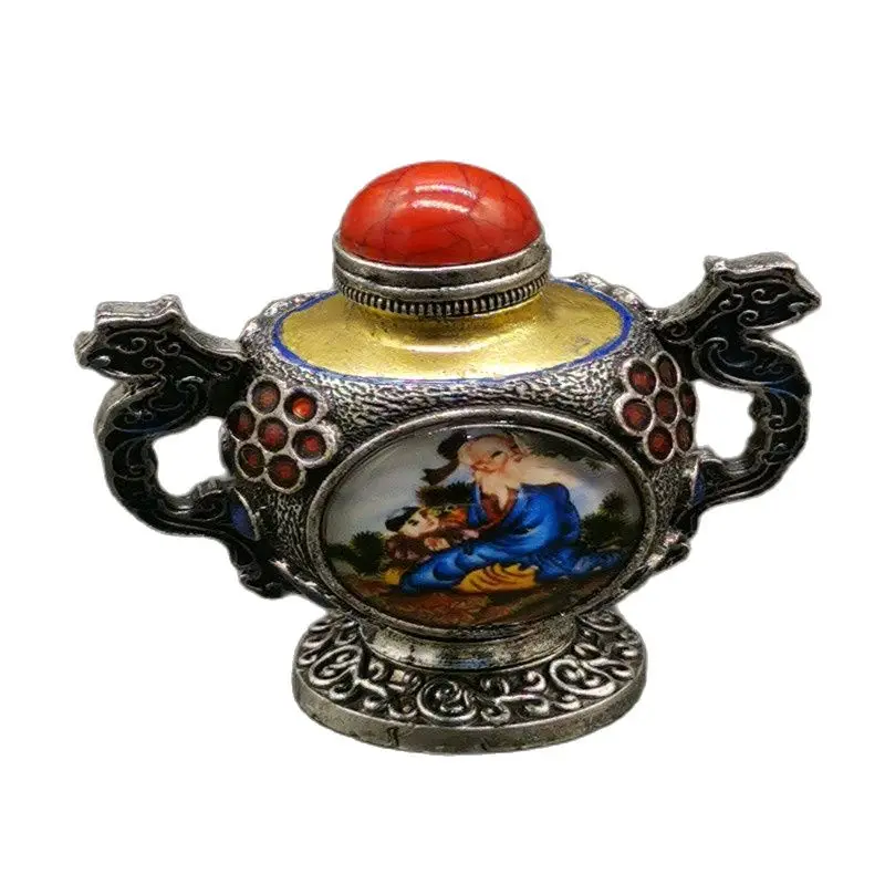 

China Old National Style Old Tibetan Silver Snuff Bottle