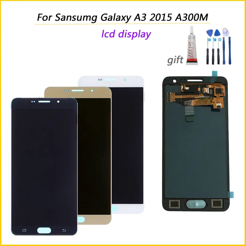 ЖК дисплей и тачскрин в сборе с регулируемой яркостью для Samsung Galaxy A3 2015 A300 A3000 A300F