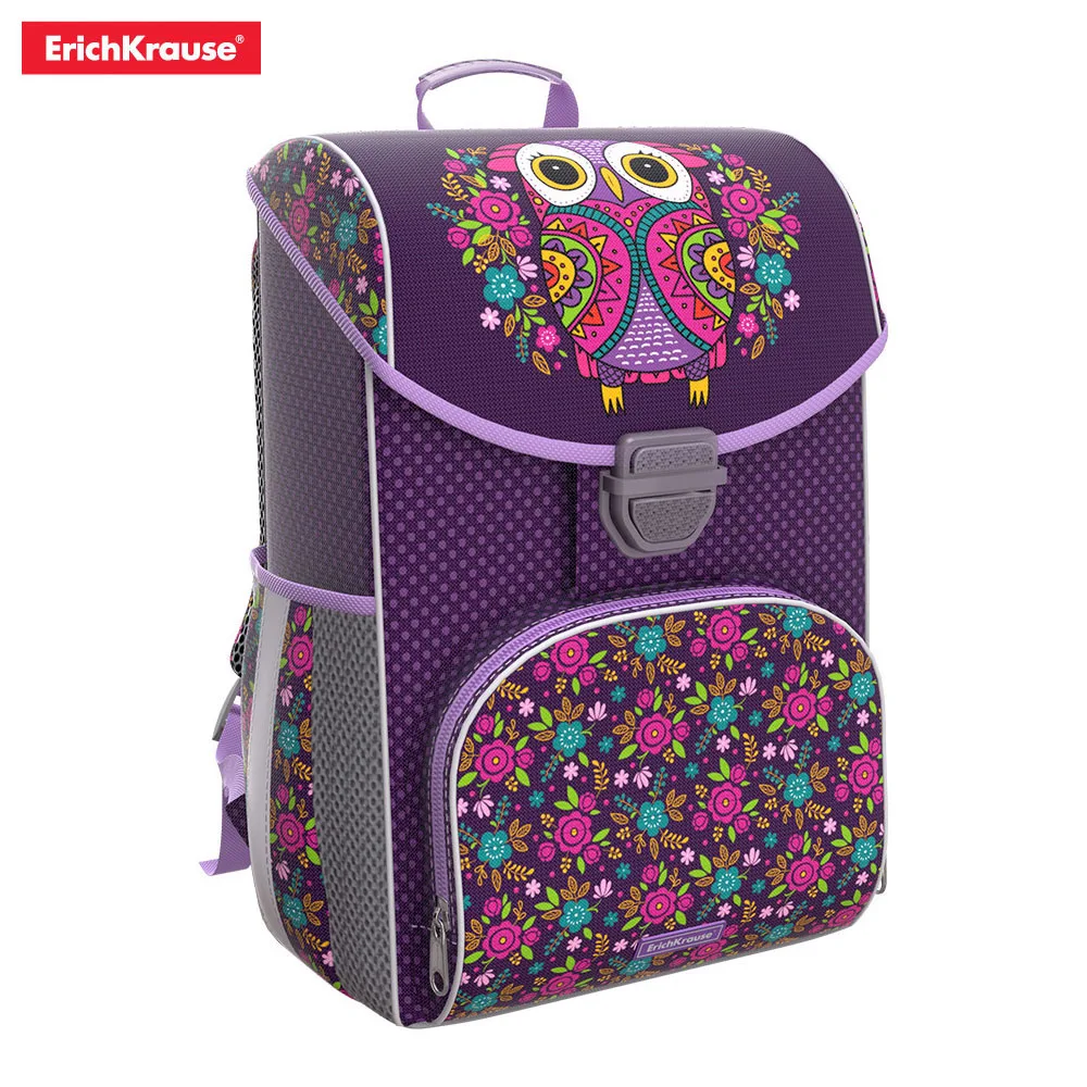 Ученический ранец ErichKrause ErgoLine 15L для девочек Colibri Horse Flower Owl Mimi Dog Music Fox Patchwork Sweet
