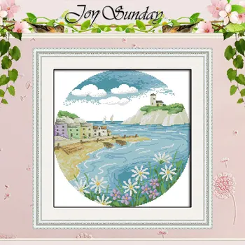 

Island patterns counted Cross Stitch 11CT 14CT Cross Stitch Set Wholesale DIY Cross-stitch Kit Embroidery Needlework