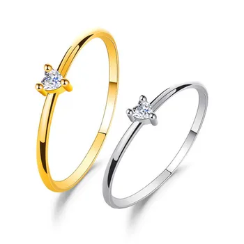 

Zircon Inlaid Heart Love Ring Minimalist Dainty Thin Ring Simple Dainty Beautiful Couple Engagement Ring Jewellery Gift 2020 New