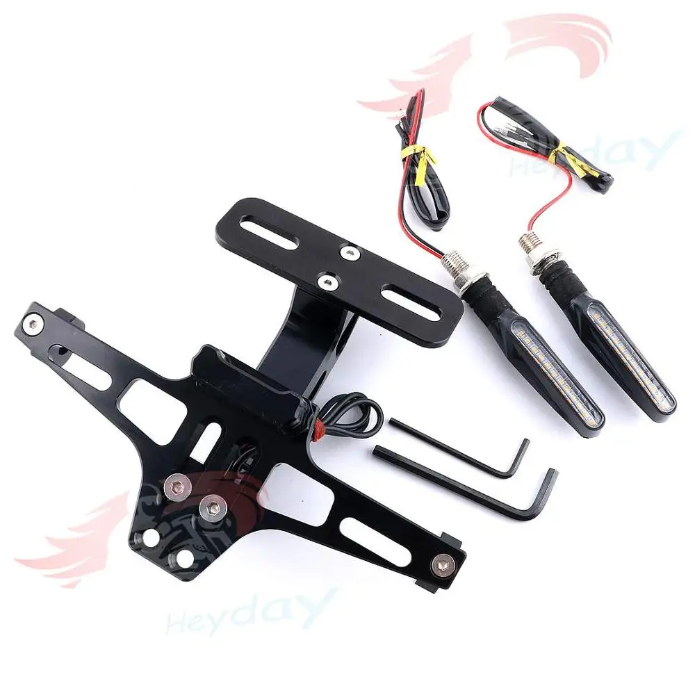 For DUCATI MONSTER 659 696 796 ST4S Motorcycle Accessories License Plate Frame Bracket Mount Tag Holder LED Turn Signal light | Автомобили