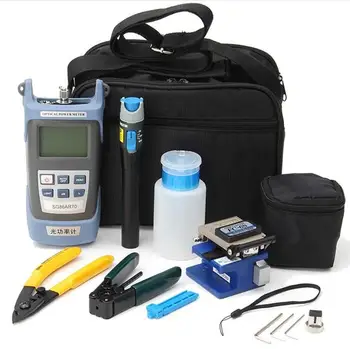 

Fiber Optic Tool Kit with Fiber Stripping Pliers FC-6S fiber optic cleaver Power Meter-70 +10dbm Visual Fault Locator 10MW