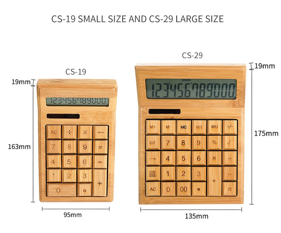 Панель Солнечный бамбуковый калькулятор jumbo 12 разрядный ЖК-дисплей офисный школьный калькулятор небольшой мини Персональный студенческий калькулятор
