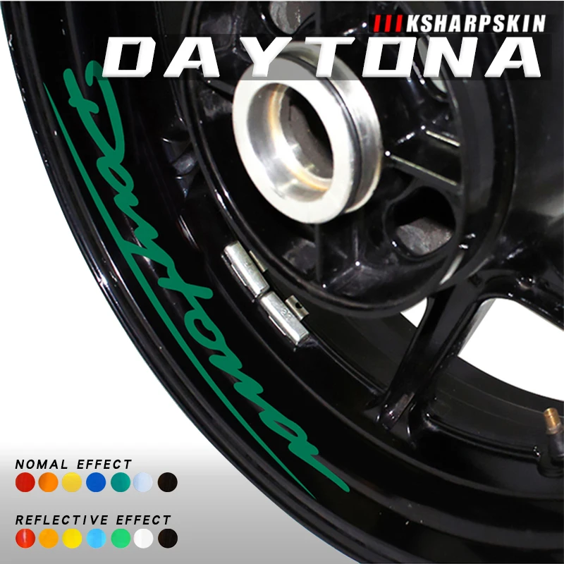 

Motorcycle inner rim logo reflective stickers night safety warning decal multi-color protective film for DAYTONA daytona