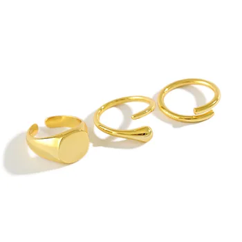 

Geometric round Cross-Border Water Drop Combination Ring Women's Open Ring