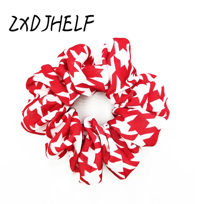 ZXDJHELF модная эластичная, для волос для девочек; Мини-Юбка Для женщин резинка для волос с рисунком «гусиные лапки» Головные уборы хвост держатель женские аксессуары для волос F529 - Цвет: Red White
