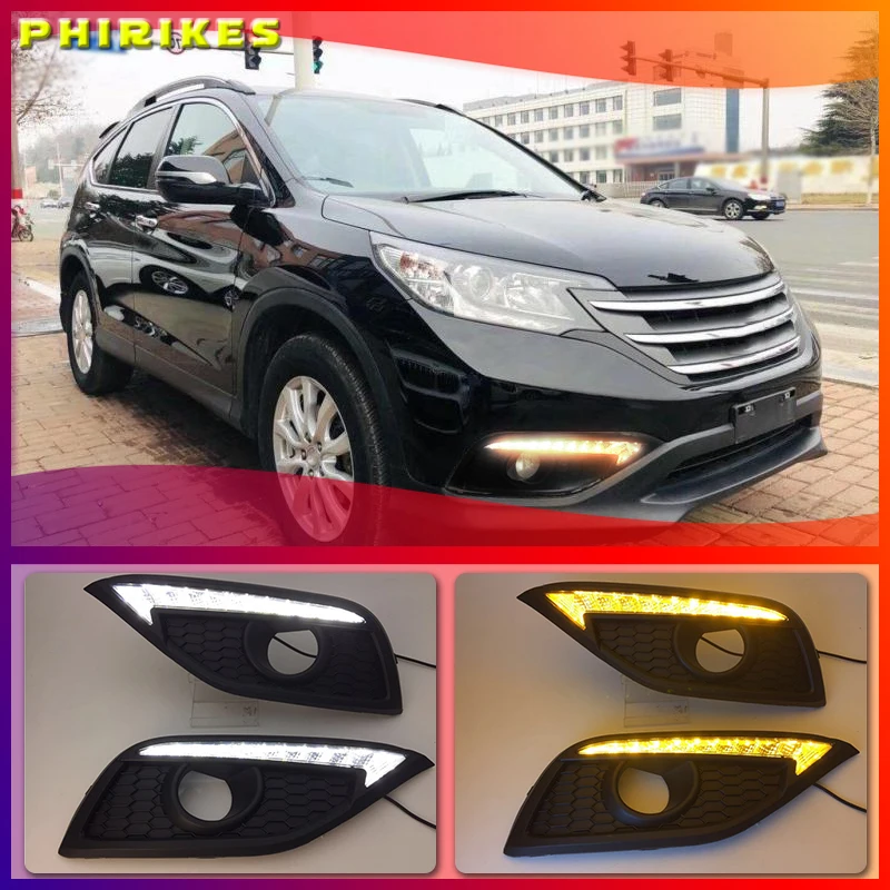 

Сигнал поворосветильник, 12 В светодиодный льные светодиодные дневные ходовые огни, противотуманные фары для Honda CRV CR-V 2012 2013 2014