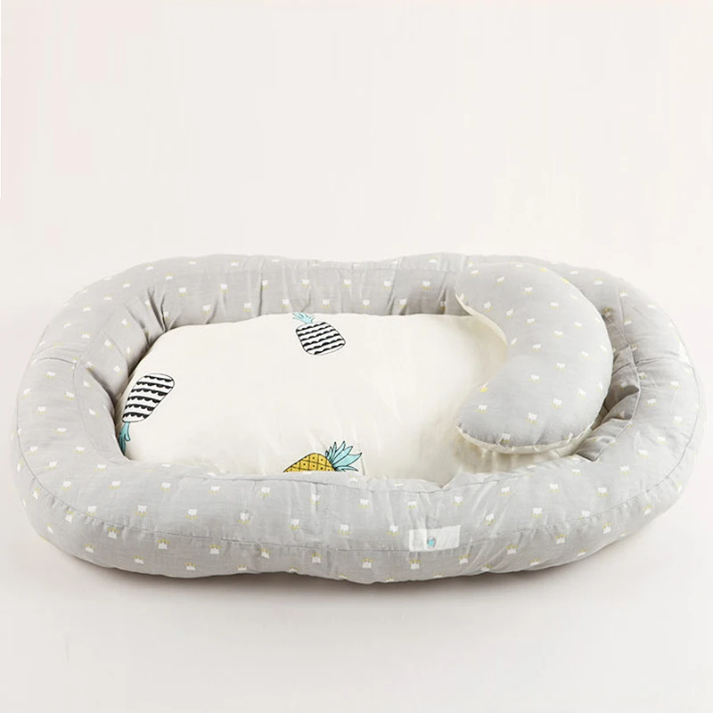Складная детская кровать ручной работы в скандинавском стиле моющаяся новорожденная дышащая кровать подушка бампер узел детская кроватка декор комнаты J75