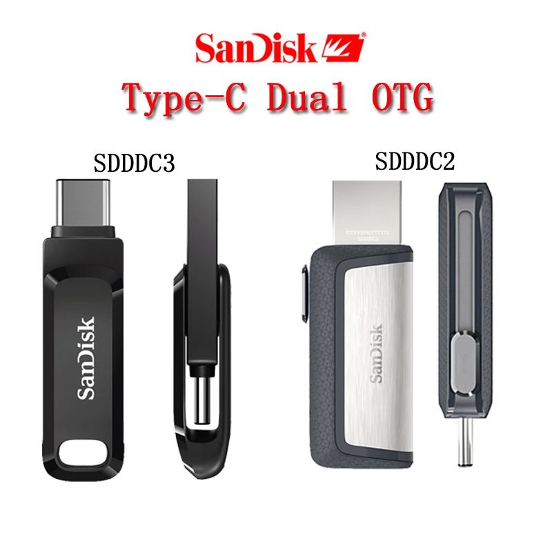 Sandisk флеш-накопитель Ultra Dual USB 3,1 диск OTG Тип-C 256 ГБ 128 ГБ флэш-накопитель 150 МБ/с. USB флэш-накопитель 64 Гб оперативной памяти, 32 Гб встроенной памяти для смартфона ноутбук