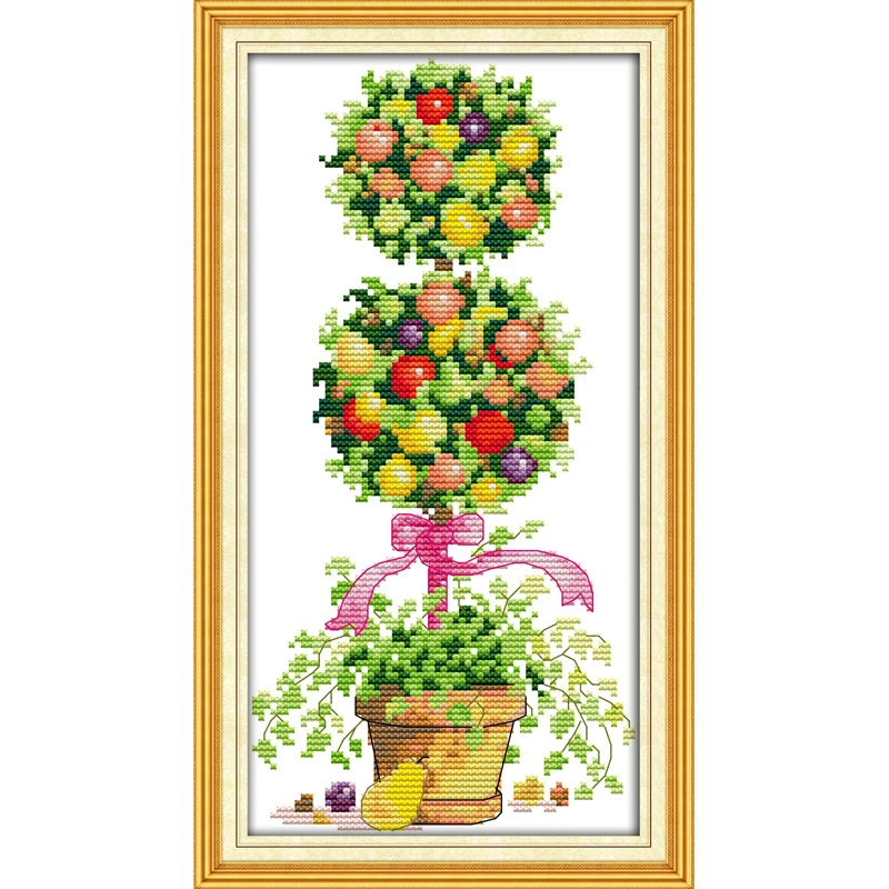 

Everlasting love Colorful rich tree Chinese cross stitch kits Ecological cotton Fabric 11 CT DIY christmas decorations for home