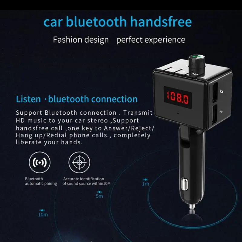 B6S Bluetooth fm-передатчик громкой связи автомобильный комплект MP3-плеер двойной USB зарядное устройство