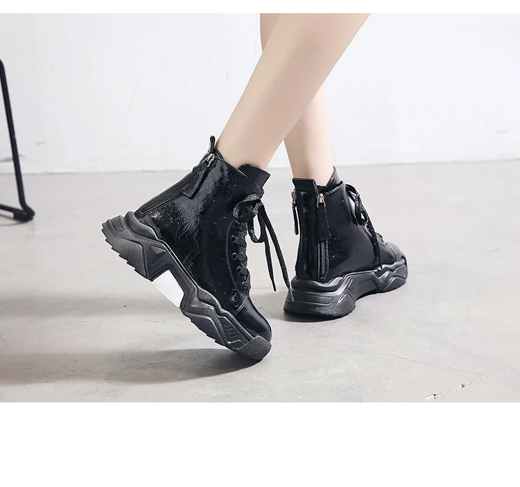 ERNESTNM/ г. Новое поступление, женские Ботинки демисезонные Винтажные ботинки на высоком каблуке из PU искусственной кожи Высококачественная классическая Повседневная Женская обувь с застежкой-молнией