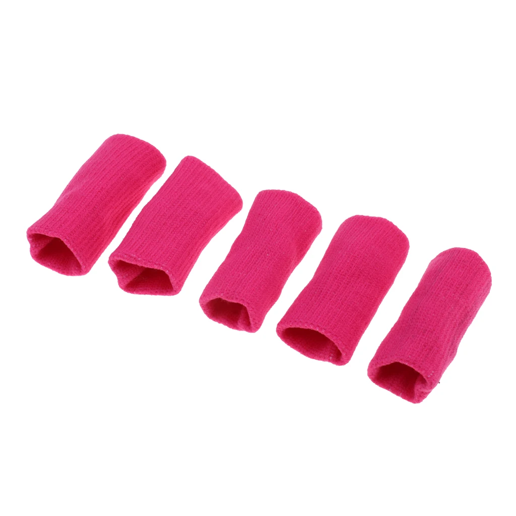 5 Pieces Sports Elastic Finger Sleeves Protector Sleeves Breathable Support Thumb Brace Protector Sports Aid Nylon Finger Sleeve