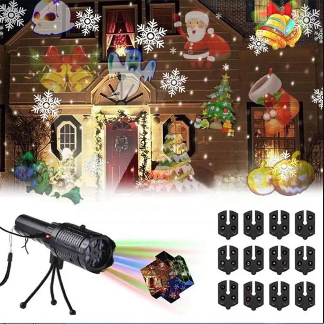 

Portable Beautiful LED Projection Lamp Christmas Party Home 4W 3.7V-4.2V Button Decoration Lamp For