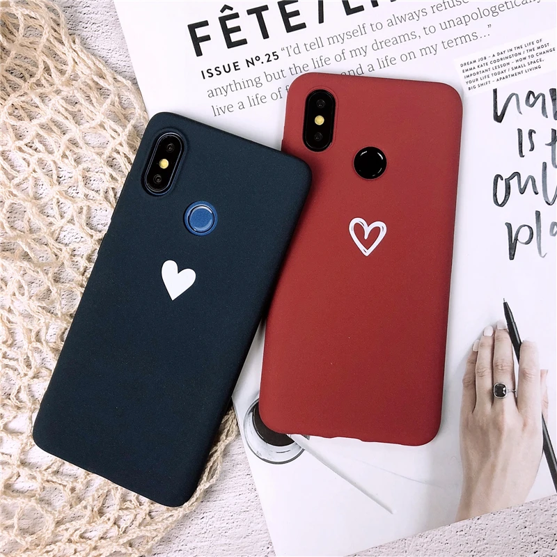 Матовый Мягкий ТПУ силиконовый чехол для телефона с сердечками Xiaomi mi 8 9T SE A1 A2 A3 Lite