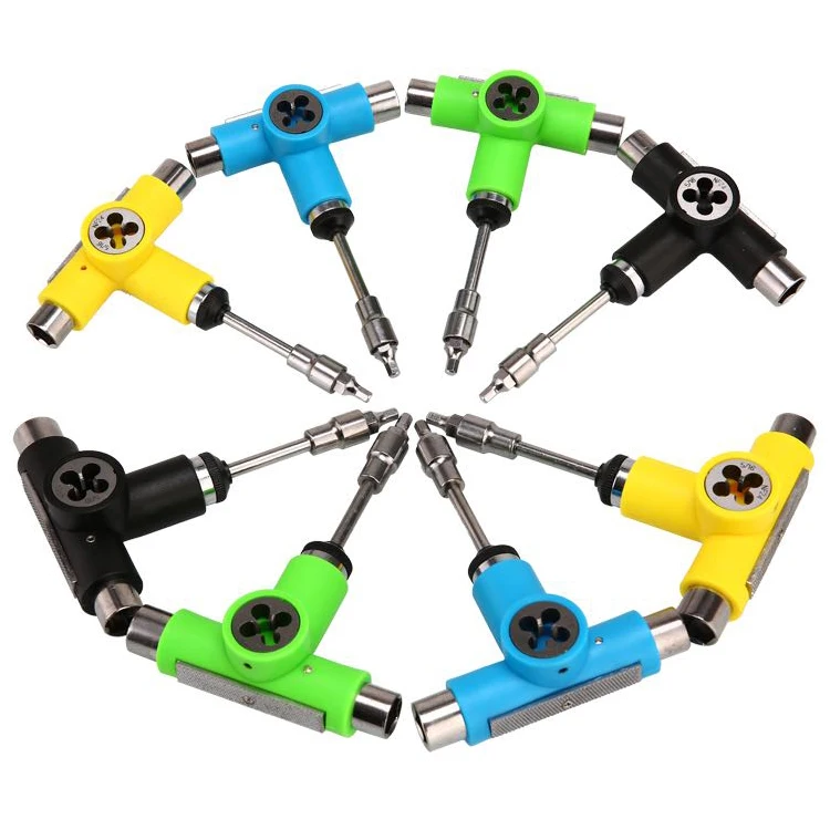 

Newest Skateboard Tool Roller Skate Scooter Adjusting T-Wrench Longboard Fish Board Repair Tools L-type Head Spanner Screwdriver