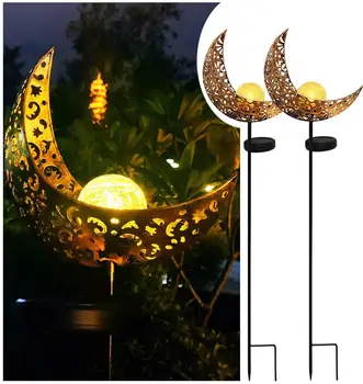 

LED Solar Light Outdoors Garden Decorative Waterproof Lawn Flame Light Sun Moon Shaped Solar Lamp Garden LED Landscape Lamps