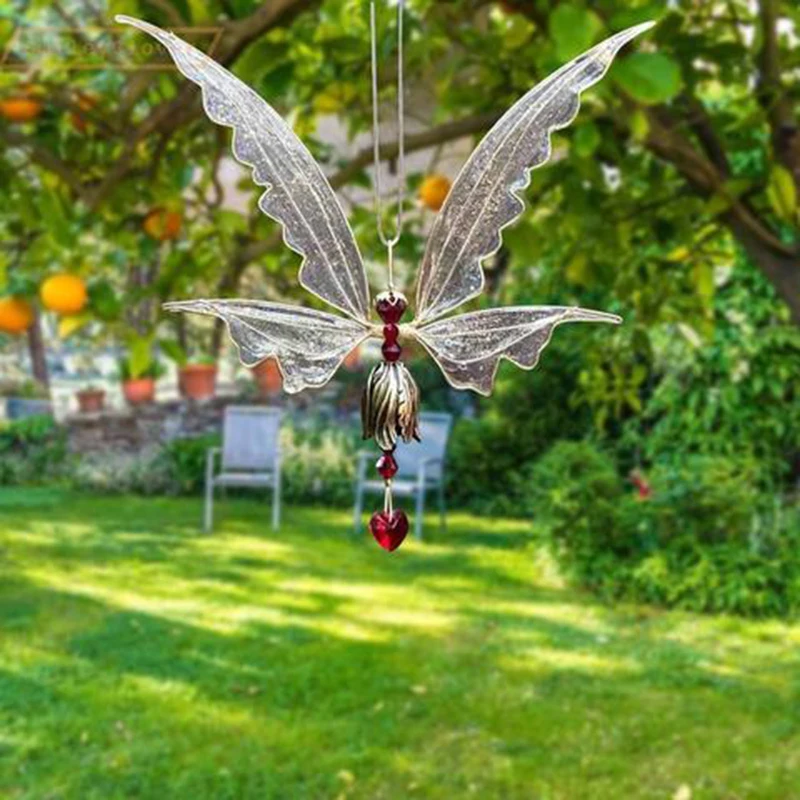 BEAUTYBIGBANG Crystal Wind Chimes For Outside, Spiral Oval Wind Chime Metal  Garden Ornament Decor 360 Degrees Spinners Ornament Home Garden Window