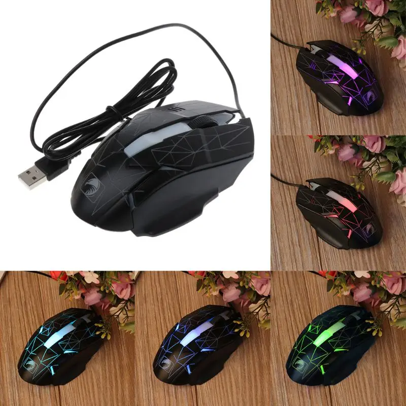 Проводная игровая мышь 1200 dpi, USB, 3 кнопки, светодиодный, оптическая мышь для ПК, ноутбука, геймера, ноутбука, компьютера для офиса, домашнего использования, 83XB