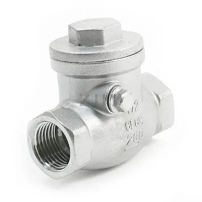 

One Way Horizontal Type Silver Tone Check Valve Fitting 1/2PT for Water Pipe