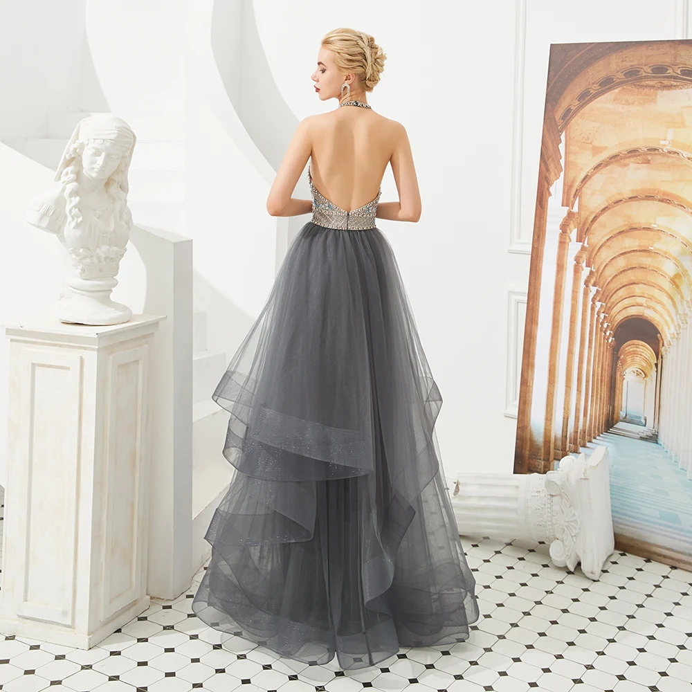 Robe De Soiree, Новое поступление, вечерние платья, длинные, на молнии, с лямкой на шее, Vestido, вечерние платья, vestido de festa