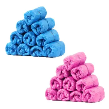 

100pcs/Pack Waterproof Rain Shoes Boot Covers Plastic Disposable Overshoes