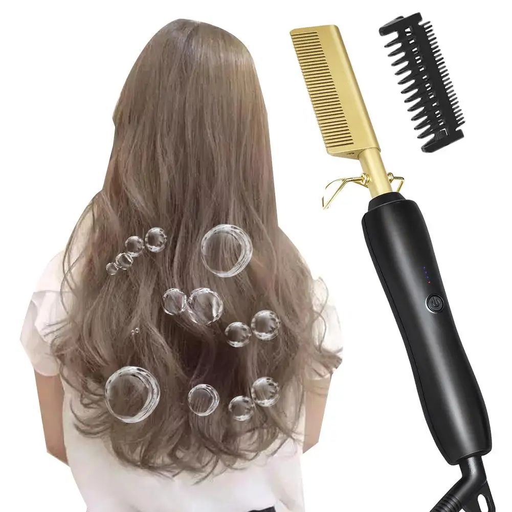 Alisador de Cabelo em Linha Modelador de Cabelo Plana Ferros Alisamento Escova Quente Aquecimento Pente Reta Estilor Ondulação Ferro 79 quente aquecimento pente cabelo em linha reta