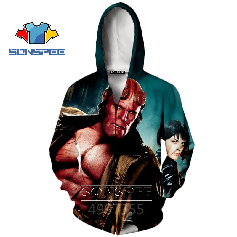 SONSPEE Son of Satan movie Hellboy Harajuku футболка толстовка с капюшоном с 3d принтом модная детская одежда для мальчиков и девочек подростков X263