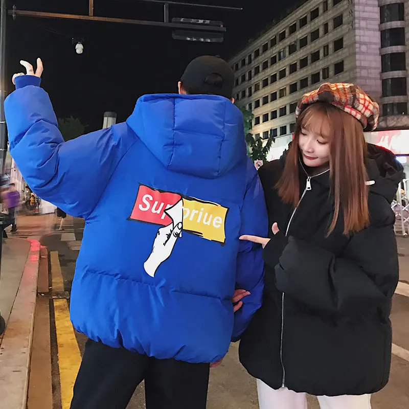 Winter New Korean Version Of The Loose Trend Couple Street Hooded Padded Casual Cotton Clothes