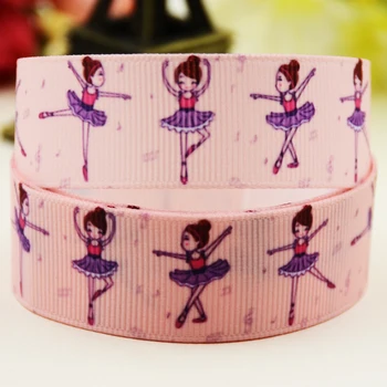 

22mm 25mm 38mm 75mm Ballet girl Cartoon printed Grosgrain Ribbon party decoration 10 Yards X-02964