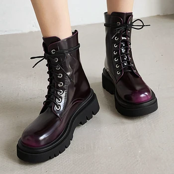 

Gigifox 2020 Large Sizes 43 Top Quality Fashion Winter Shoes Women Platform Stylish Cool Motorcycles Boots Female Footwear