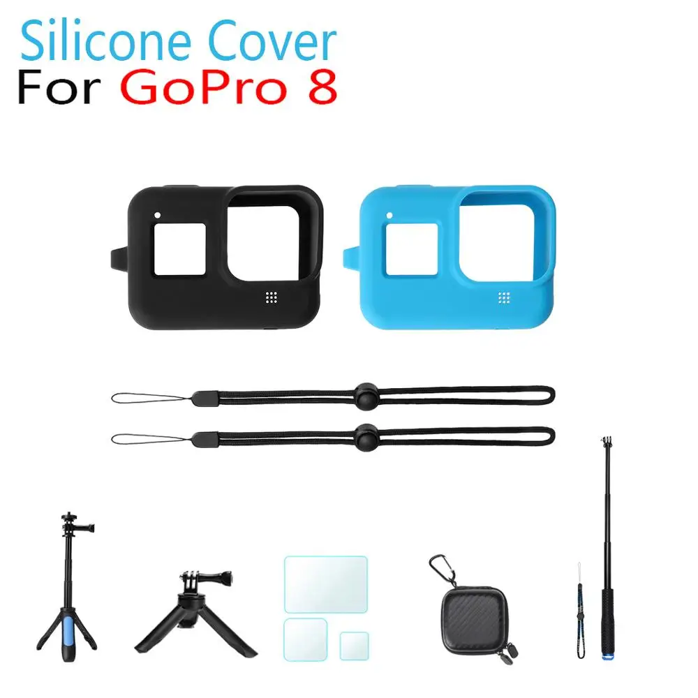 GoPro Hero 8 черная сумка для хранения силиконовый чехол штатив селфи палка Gropro в