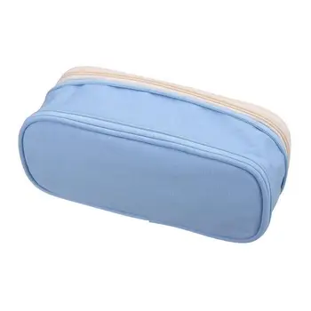 

Kawaii Pencil Case Double Layer Large Capacity Pencil Cute Stretch School Color Pencilcase Stationery Macaron Box Kids Canv X6T5