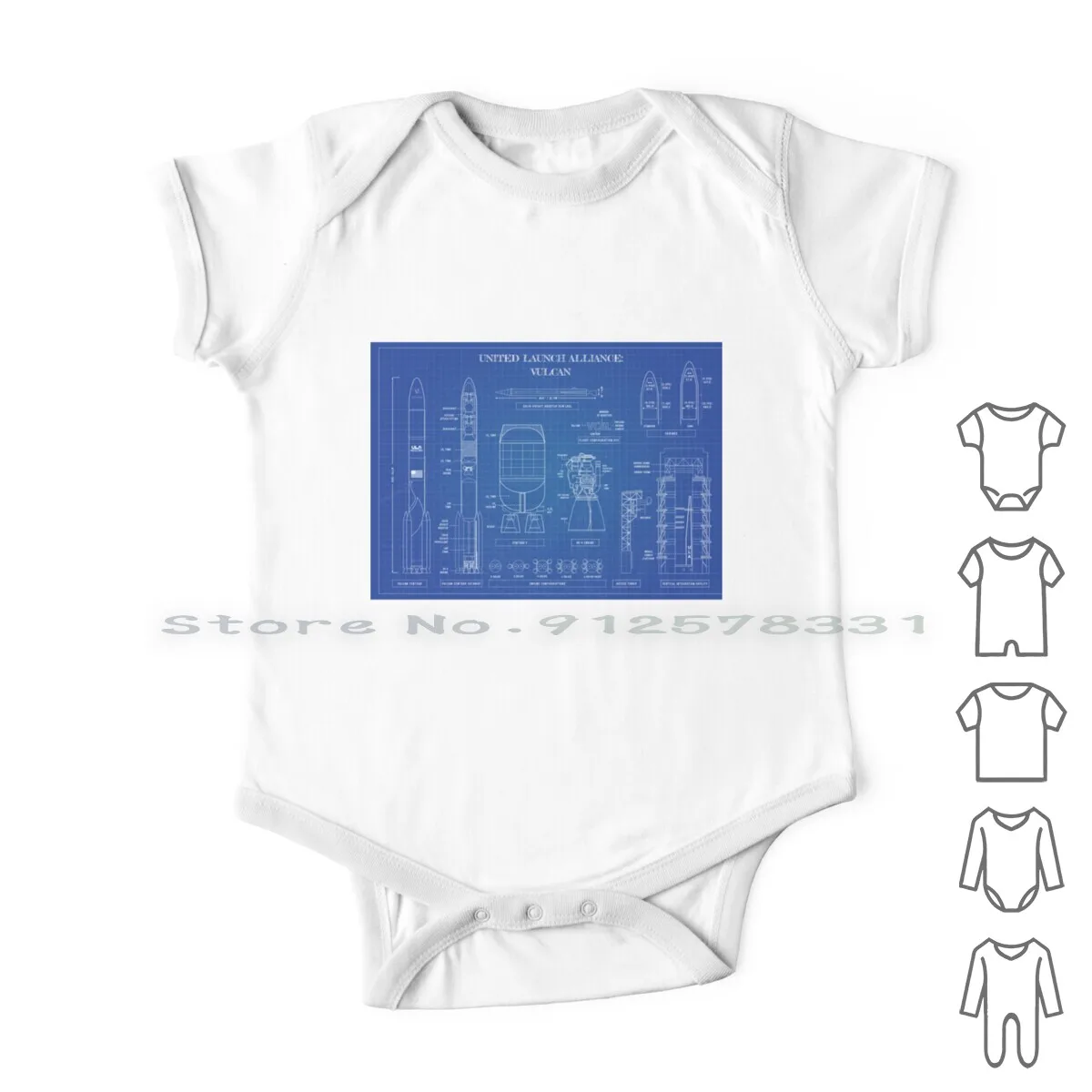 Ula : Vulcan (Blueprint-Orizzontale) Vestiti Per Neonati Pagliaccetti Tute In Cotone Aces Centaur Dcss Rs 10 Eeuu Rockets Heavy