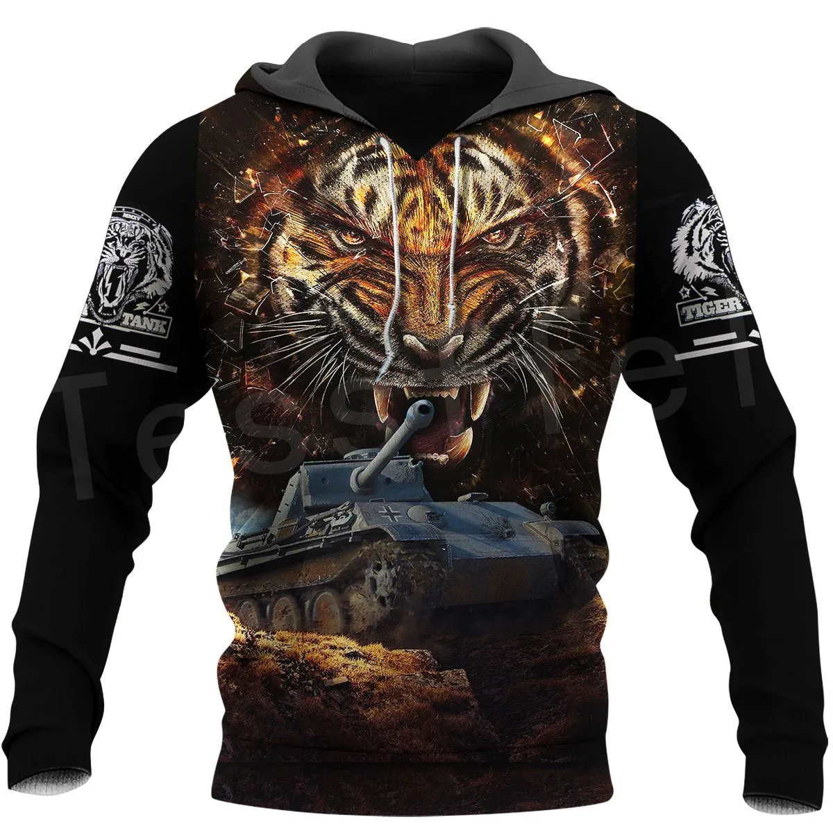 Tessbackpack Giochi Caldi World Of Tanks Tiger Tanks Divertente Newfashion Tuta 3Dprint Cerniera/Felpe/Felpe/Giacca/Uomo/Donna A-6