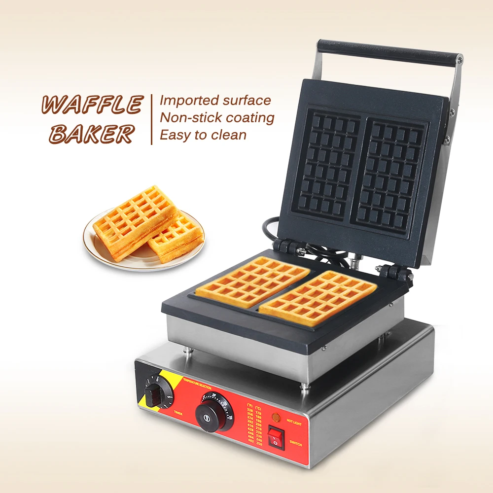 Macchina Per Cialde Elettrica Itop Waffle Maker 2 Pezzi Macchina Per Muffin Commerciale Rettangolare Macchina Per Colazione Antiaderente 110V 220V