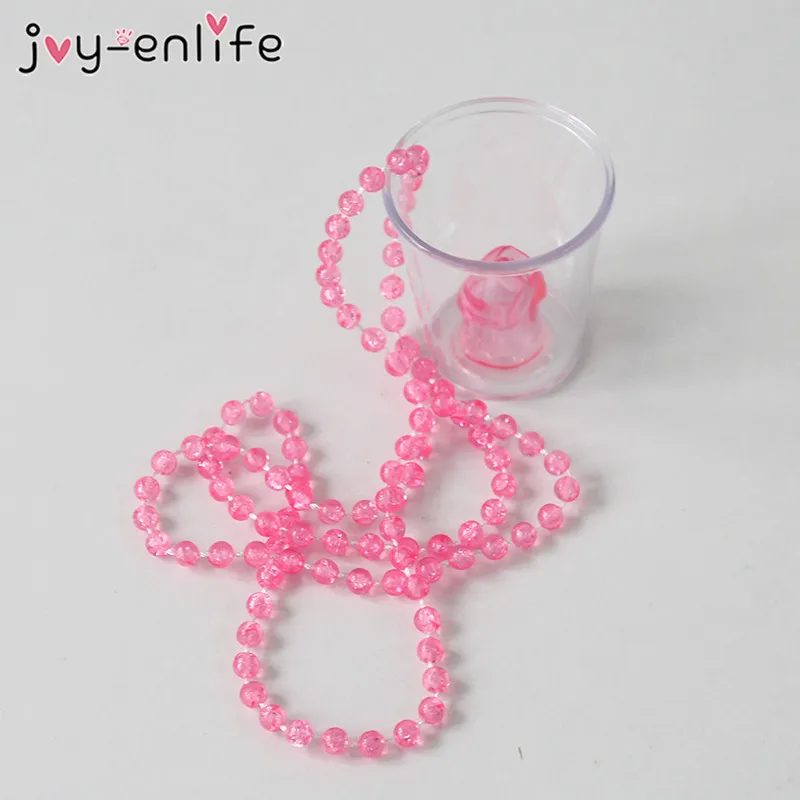

Bachelorette Party Drink Game Favor Hen Night Lip Plastic Cup On Beaded Chain Necklace Wedding Bride Shower Party Decoration