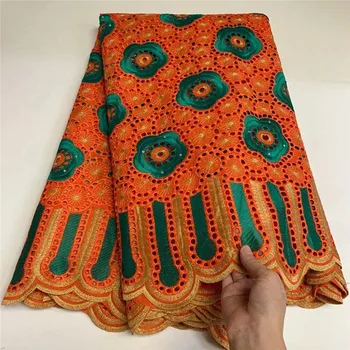 

5 Y Swiss lace fabric heavy beaded embroidery African lace fabrics 100% cotton fabric Swiss voile lace in Switzerland 7L091704