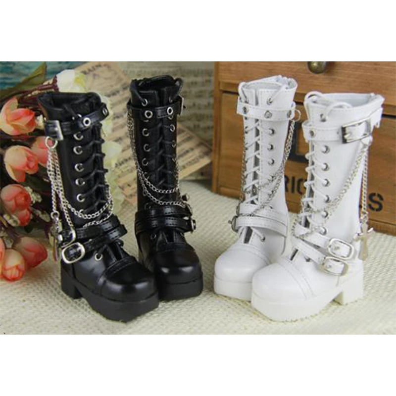 Uteruik Botas Blancas Para Muñecas BJD 1/6 (11.8 Pulgadas) Con Cordones – Zapatos De Tela Artesanales