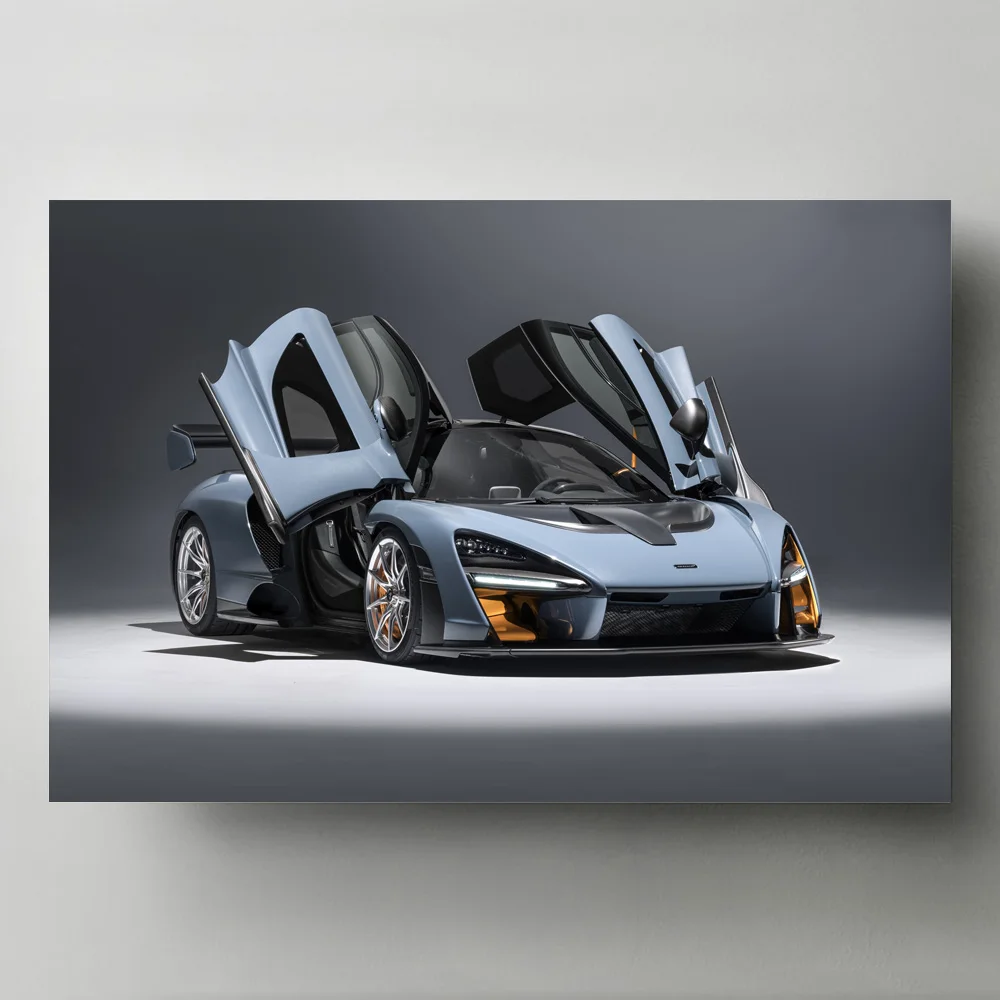 Canvas Wall Art Painting Mclarens Senna Grey Car Hypercar Wallpaper Picture Poster E Stampe Soggiorno Home Decor