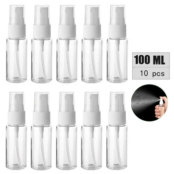

10Pcs Transparent Empty Spray Bottles 30ml/50ml/100ml Plastic Mini Refillable Container Empty Cosmetic Containers