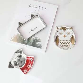 

Nordic Style Owl Ceramic Dish Cactus Decorative Jewelry Small Jewelry Plate Jewelry Storage Tray Desktop Bronzing Ornaments