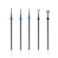 BNG 5PCS Cuticle Cleaner Bits Diamond Nail File Drill Ball Head Rotary Burr Set 3/32" Drill Bit for DIY Nail Art Salon Manicure 2